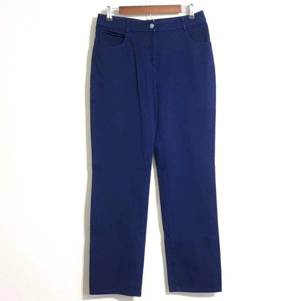ST. JOHN Navy Straight Leg Pants Size 8